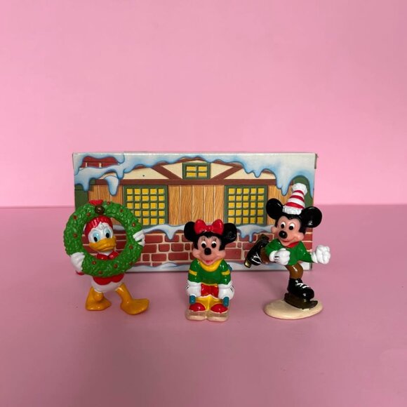 Vintage 1988 Disney Christmas Holiday 3” Figurines Applause NIB - Picture 1 of 7